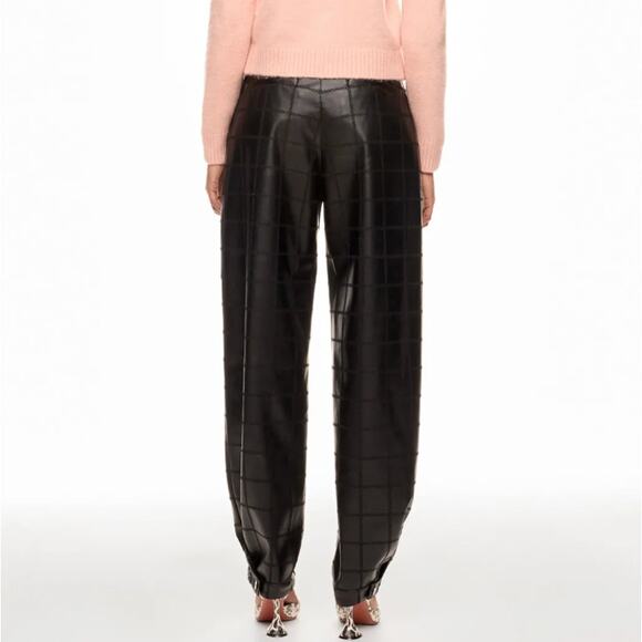 Baum und Pferdgarten Black Faux Leather Pants Size 8 Quilted Baggy Tapered $279 - Picture 3 of 14